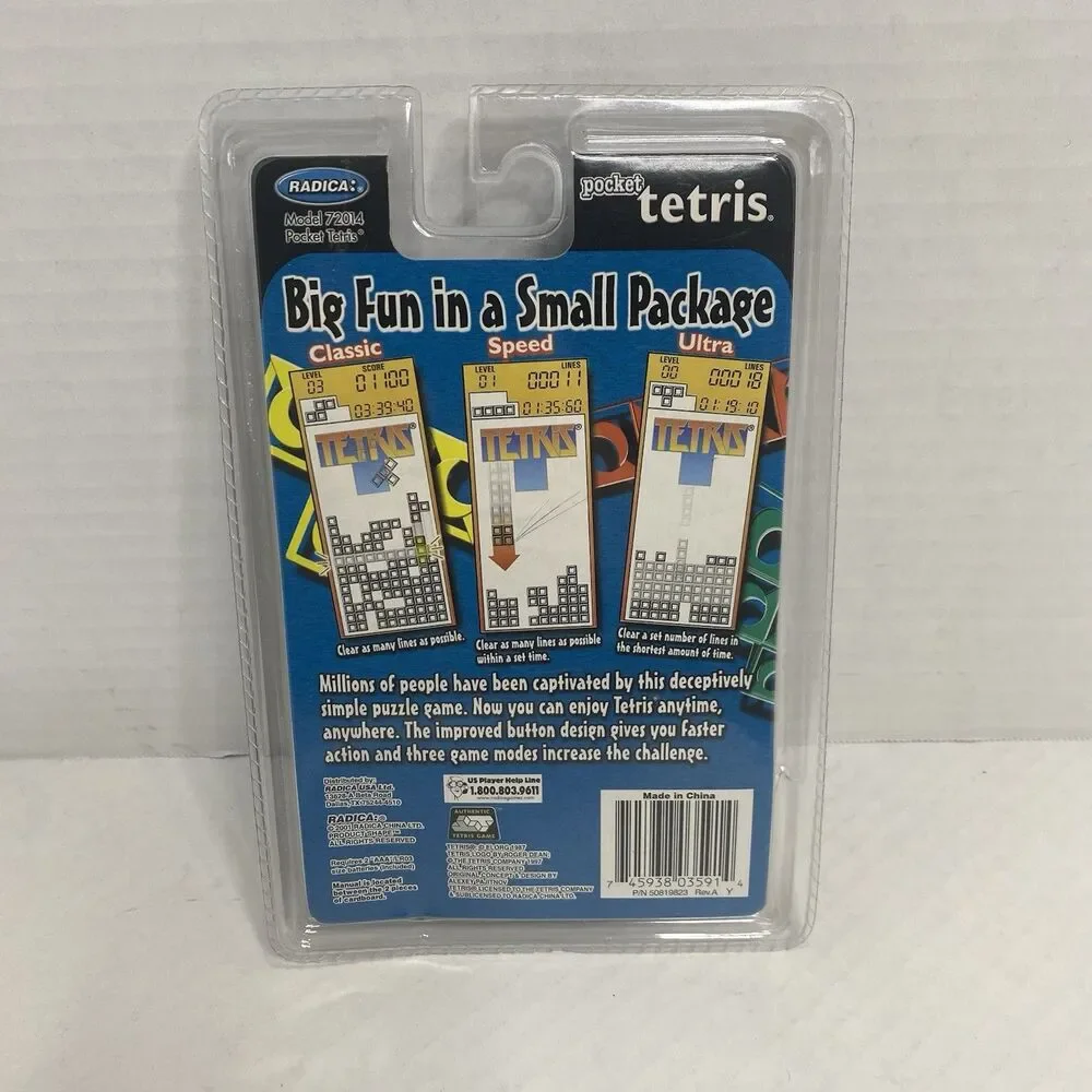 Radica Electronic HandHeld Pocket Tetris Game NEW in Package Not Tested